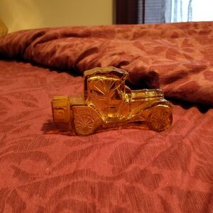 Avon Amber Glass Car Figurine